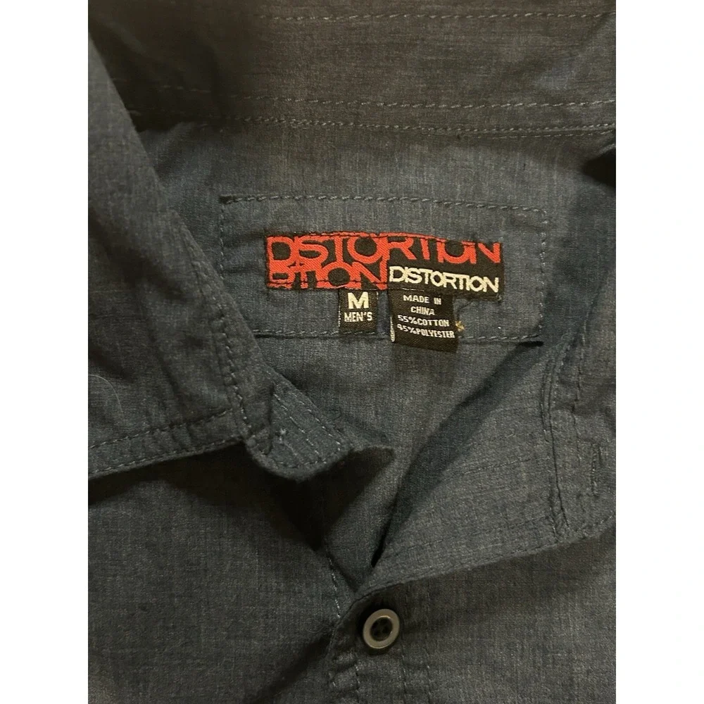 Distortion NEW Men's - Long Sleeved  Shirt - Blue - Button Up New with tags